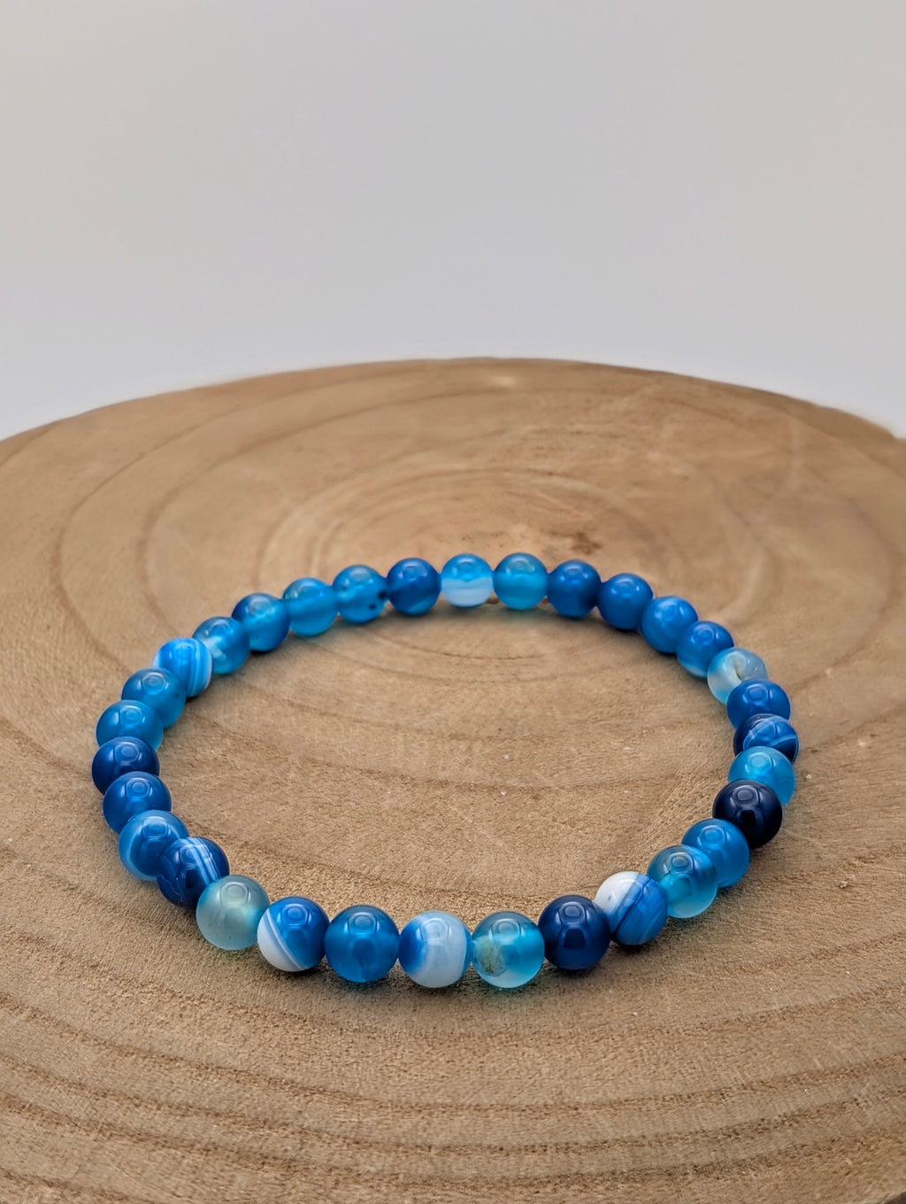 Throat Chakra Striped Agate Bracelet